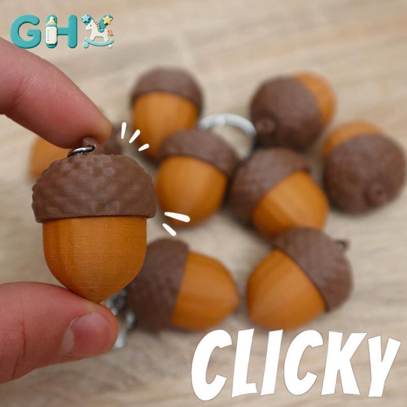 GHX Giảm Lo Âu Acorn Thư Giãn Clier Fidget Đồ Chơi Bấm Nút 1PC Có Móc Khóa Cho Sinh Viên Văn Phòng Trẻ Em VN