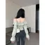 Áo sơ mi một cổ sang trọng phong cách Hàn Quốc dành cho nữ Xuân Thu Phong cách mới Niche quây Xù Áo sơ mi nhỏ