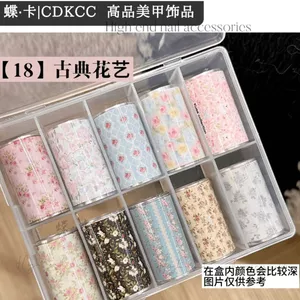 Ooolala Móng Tay Chuyển Giấy Kẻ Sọc Nơ Dễ Thương Thỏ Đen Trắng Ren Chuyển Giấy Nơ DIY Phụ Kiện Móng Tay