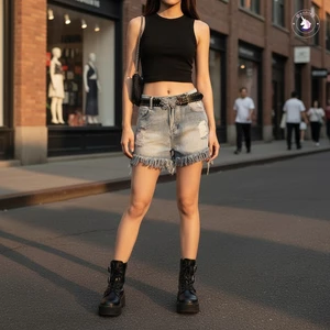 Thắt lưng da giả hình nơ đục lỗ Punk dành cho nữ Váy jean mặc thường ngày