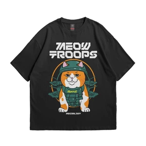 Bán Áo Sơ Mi Meow Mèo Con In Hình 100% Cotton Cổ Tròn Áo Thun Unisex Hàng Có Sẵn