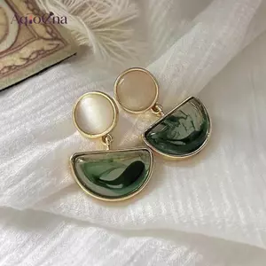 AqToCna 1 Đơn Giản Retro Thanh Lịch Hình Học Tòn Ten Bông Tai Dành Cho Nữ Cô Gái Thời Trang Hợp Thời Trang Giọt Nước Phụ Kiện Trang Sức Quà Tặng AqToCna