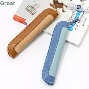 Túi đựng bút Mini GREAT, Túi đựng văn phòng phẩm đơn giản di động, Hộp đựng văn phòng phẩm đa chức năng bằng da nhỏ gọn sành điệu