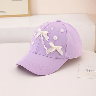 Mũ lưỡi trai bé gái - mũ ngọc trai nơ dễ thương  chống nắng mùa hè  thoáng khí nhanh khô Hàn Quốc