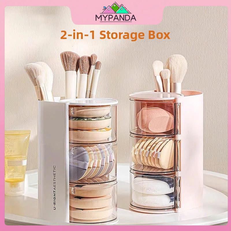 Hộp xoay Hộp đựng mỹ phẩm MYPANDA Đa chức năng chống bụi 360 độ để đựng đồ trang điểm.