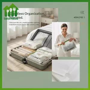 SWEET Du Lịch Tay Lăn Hút Chân Không Túi Bảo Quản 2 Pa Không Bơm Có Thể Tái Sử Dụng Tiết Kiệm Không Gian Cho Quần Áo Chăn Ga Gối Hành Lý Paing n
