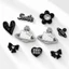 Set Charm Hello Kitty Đen Đính Đá Cao Cấp Black Elegance Crystal Luxury Collection Phụ Kiện Trang Trí Dép Sang Trọng