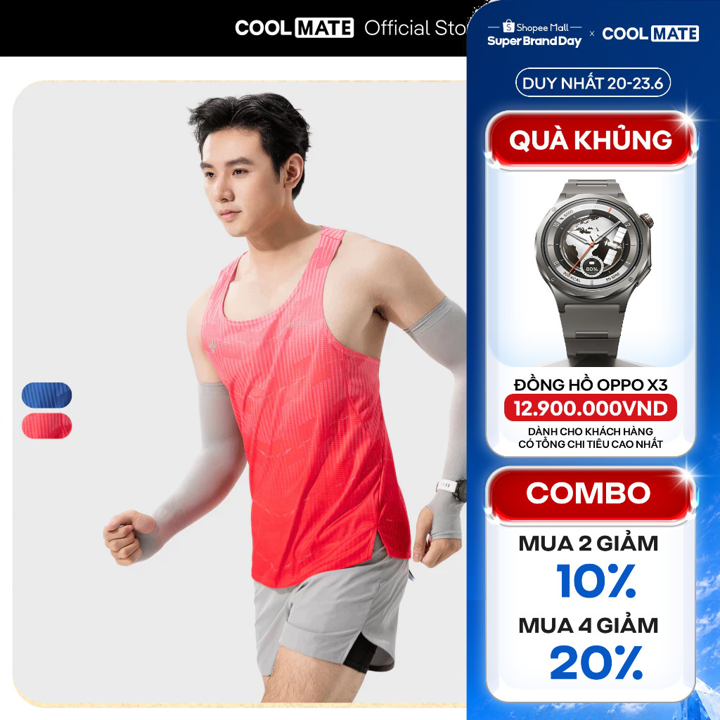 [MUA 4 GIẢM 20%]Áo Singlet chạy bộ Graphic Energy áo thể thao running thoáng khí thấm hút tốt Coolmate