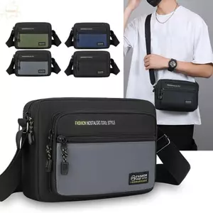 Túi đeo vai AWNGD, Túi đựng tiền bằng vải dung tích lớn, Túi đeo vai giải trí đa chức năng dành cho nam giới