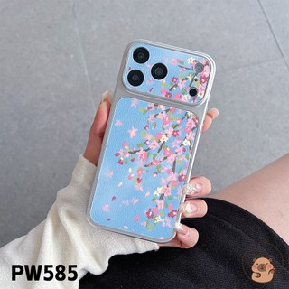 Dành Cho Vivo Y31D Y39 Y38 Y37 Y36 Y35 Y33S Y33T Y31 Y30i Y55 Y55S Y53S Y51 Pro Y51A Y51S Ốp Điện Thoại Da PU Màu Xanh Hồng Sơn Hoa Đào Vỏ Dâu