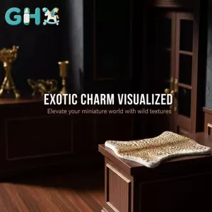 GHX 1 Cái 1: 12 Nhà Búp Bê Thu Nhỏ Họa Tiết Hổ Họa Tiết Da Báo Sang Trọng Thảm Mẫu Phòng Ngủ Phòng Khách Trang Trí Đồ Chơi Nhà Búp Bê Phụ Kiện VN