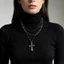 Gothic punk chéo hạt nhiều lớp ngọt ngào mát mẻ phong cách cay tối cô gái thiết kế thích hợp vòng cổ