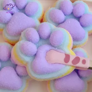 HFTOY Đồ chơi bóp chân mèo bốn màu sang trọng dễ thương Phục hồi chậm Đồ chơi thư giãn giảm căng thẳng cho đồ chơi trẻ em ~