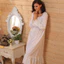 Phụ Nữ Cotton Chắc Chắn Trắng Váy Ngủ Vintage Váy Nữ Dài Tay Đồ Ngủ Váy Ngủ