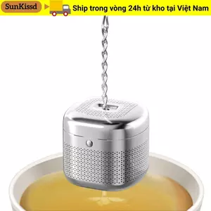 Bóng pha trà bằng thép không gỉ SUNKISSD, Máy khuếch tán trà lá rộng hình quả bóng, Móc xích mở rộng Lưới lọc lọc lưới siêu mịn Bộ lọc trà