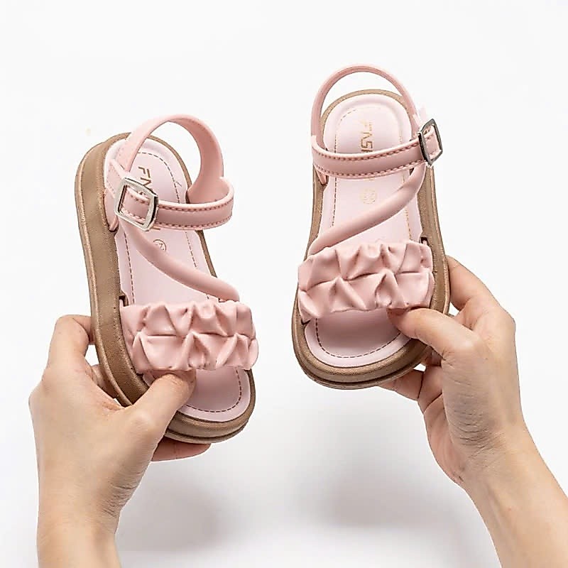Giày quai dán sandal quai nhún cho bé gái đi học thời trang siêu dễ thương êm chân bé