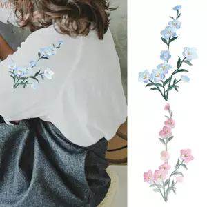 WEETW Hoa Thêu Miếng Dán, Thanh Lịch Hoa Mai Quần Áo Táo, Miếng Dán Vải Vintage Sắt Trên Tinh Tế Quần Áo Miếng Dán May