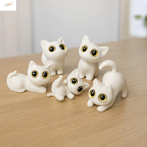 ZENZON Halloween Mèo Anime Hình, PLA Thủ Công 3D In Hình Mèo Đồ Chơi, Kawaii Sưu Tập Đồ Trang Trí Mô Hình Mèo Con Phong Cảnh Vi Mô Thủ Công Đảng