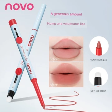 chì kẻ viền môi Novo Smart Double-Headed Lip Liner with Lip Brush Bút chì môi hai trong một Bút chì Son Phác thảo Hình dạng môi Dudu Lip Matte Feeling