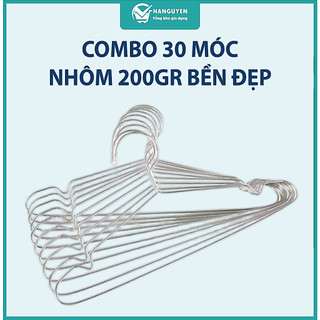 Combo 30 móc nhôm treo quần áo 200gr (L = 40cm) bền nhẹ tiện lợi dễ sử dụng