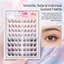 C Curl Angled Wing Lông mi giả Sợi tổng hợp màu đen Nhìn tự nhiên 8-13mm Chiều dài hỗn hợp