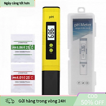 【Tốt】Bút Đo pH Cho Nước Hồ Cá – Dụng Cụ Đo Axit, Kiểm Tra pH & Nhiệt Độ, Hiển Thị LCD