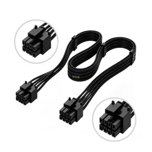 Btsg 8Pin 6 + 2Pin PCIe Cáp Cho GPU Nguồn Điện Card Đồ Họa Nylon Bện 30Cm 50Cm 80Cm