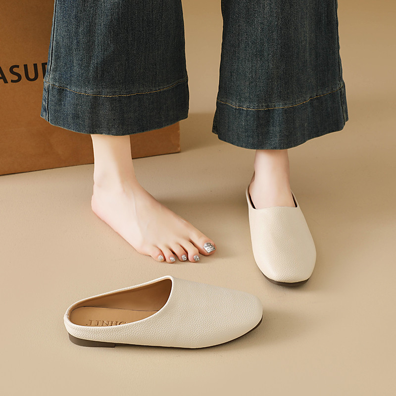 Atikota Nữ Mũi Vuông Mule Dép Slip On Nhẹ Thoải Mái Thường Ngày Ngoài Trời Mặc Giày Đi Bộ Bằng Cho Nữ Tất Cả Các Mùa Đa Năng Tối Giản Giày