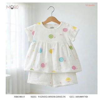 Bộ cổ tròn bé gái cộc tay quần đùi MRC001-5