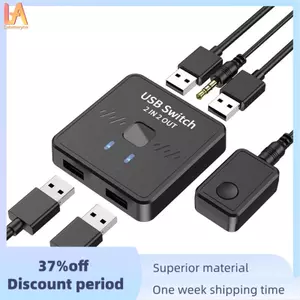 Bộ chia sẻ máy In USB Bộ chia sẻ máy In 2 cổng trong 2 cổng Thiết bị chia sẻ Bộ chia USB Bộ chuyển đổi trung tâm cho bàn phím, chuột, công tắc ổ đĩa USB