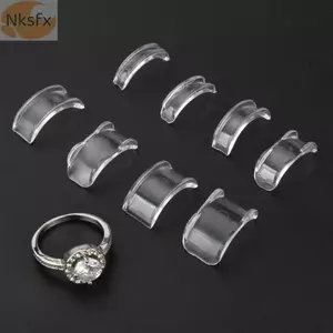 NKSFX 8 Cái / bộ Bộ Điều Chỉnh Kích Thước Vòng, Giá Đỡ Nhẫn Vô Hình Silicon Trong Suốt, Nhẫn Rời Chống Mất Kích Thước Vòng Giữ Cho Nhẫn Dụng Cụ Trang Sức