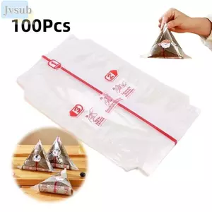 JVSUB 100 Chiếc Túi Đóng Gói Quả Bóng Cơm Tam Giác, Nori Rong Biển Onigiri Nori Túi Sushi Onigiri, PP Túi Nhựa Bọc Hai Lớp Dùng Một Lần