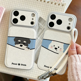 Paws & Peek ỐP đIệN ThoạI Cho IPhone 17/16/PRO Max/15PLUS/14/13/12/11Mạ kim loại kết hợp dán bề mặt da