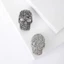 WEETW Halloween Skeleton Thổ Cẩm, Hợp Kim Kẽm Kim Cương Giả Retro Đầu Lâu Pin, Vintage Sáng Ma Quái Phong Cách Punk Gothic Đầu Lâu Huy Hiệu Ve Áo Pin Tiệc Halloween