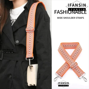 Dây đeo vai túi FANSIN, Dây đeo chéo bằng vải Polyester thủ công Jacquard, Thời trang có thể điều chỉnh chiều rộng 5cm Họa tiết dân tộc đeo vai Túi đeo vai phù hợp