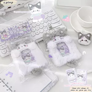 CPINCP Idol Goo Bưu Thiếp, có Móc Khóa Kawaii Chó Mèo Sang Trọng Kpop Photocard Holder, Mềm Mại Hợp Thời Trang Dễ Thương Thẻ ID Học Sinh