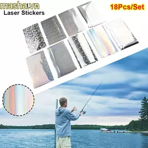 18 Cái / bộ Băng Mồi Câu Cá, Màu Sắc Phản Quang Chống Thấm Nước Dán Laser, Hình Ba Chiều DIY 20x10cm Miếng Dán Da Cá Flasher / Dụ