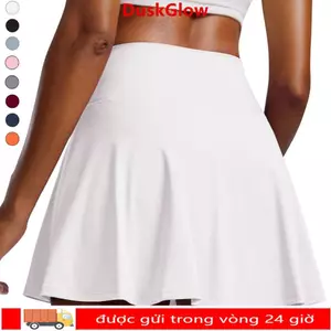 Váy Tennis DUSKGLOW, Xếp Ly Với Quần Short Túi Golf Skorts, Quần Short Tích Hợp Thời Trang Kiểm Soát Bụng Váy Crossover Phong Cách Cao Cấp Huấn Luyện