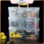 Bộ sắp xếp lưu trữ dụng cụ trong suốt POWER 7 mảnh với các bộ phận có thể điều chỉnh cho các bộ phận phụ kiện DIY Nhà để xe.