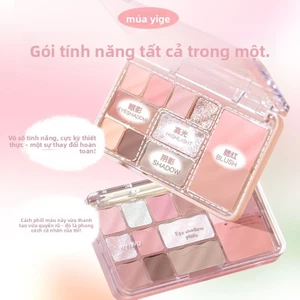 Yiwu Bảng Phấn Mắt Mười Hai Màu Đường Viền Làm Sáng Mờ Mịn Nhấp Nháy Trang Điểm Bảng Phấn Mắt