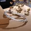 Bluelover Nữ Full-blown Hoa Vòng Tay Lắc Tay Tinh Tế Ánh Sáng Sang Trọng Mở Có Thể Điều Chỉnh Vòng Tay Trang Sức Quà Tặng Mới