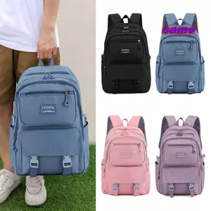SAMO Ba Lô Dung Tích Lớn, Túi Đi Học Chống Thấm Nước Nylon Bé Gái, Túi Đeo Vai Màu Trơn Chống Nước Du Lịch Notebook Ba Lô Nam