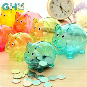 GHX Trong Suốt Lợn Đồ Chơi Quà Tặng Trẻ Em Tiền Xu Heo Đất Đạo Cụ Rõ Ràng Lợn Nhựa Heo Đất Đồng Xu Tiền Mặt Thu Thập Hộp Tiết Kiệm VN