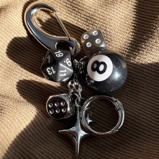 Hiphop Đen 8 Bi-a Móc Khóa Bóng Mini Móc Khóa Nhựa Mặt Dây Chuyền Anh Đào Trang Sức Quà Tặng Mục Tiêu Người Chiến Thắng Bóng Phụ Kiện