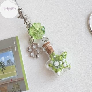 K2nightFee 1 Cái Mặt Dây Chuyền Túi Dễ Thương Cỏ Ba Lá Bốn Lá Đính Hạt Móc Khóa Dành Cho Nữ Và Bé Gái Ngôi Sao May Mắn Chúc Chai Vỏ Điện Thoại Quyến Rũ Trang Trí Quà Tặng VN