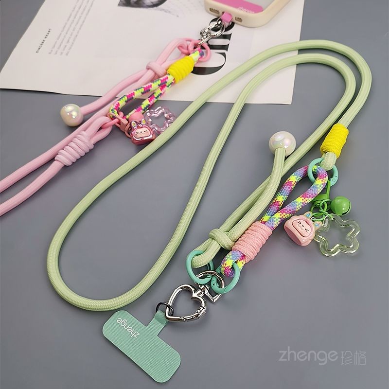 Loại bỏ vỏ dây buộc đa năng!!!Phụ kiện điện thoại di động Influencer kiti Dây đeo điện thoại di động Đeo chéo dài có thể quay lại Dây đeo vòng cổ treo ba trong một Dây đeo máy ảnh ngoài trời dành cho nữ Dây chuyền điện thoại di động phổ thông