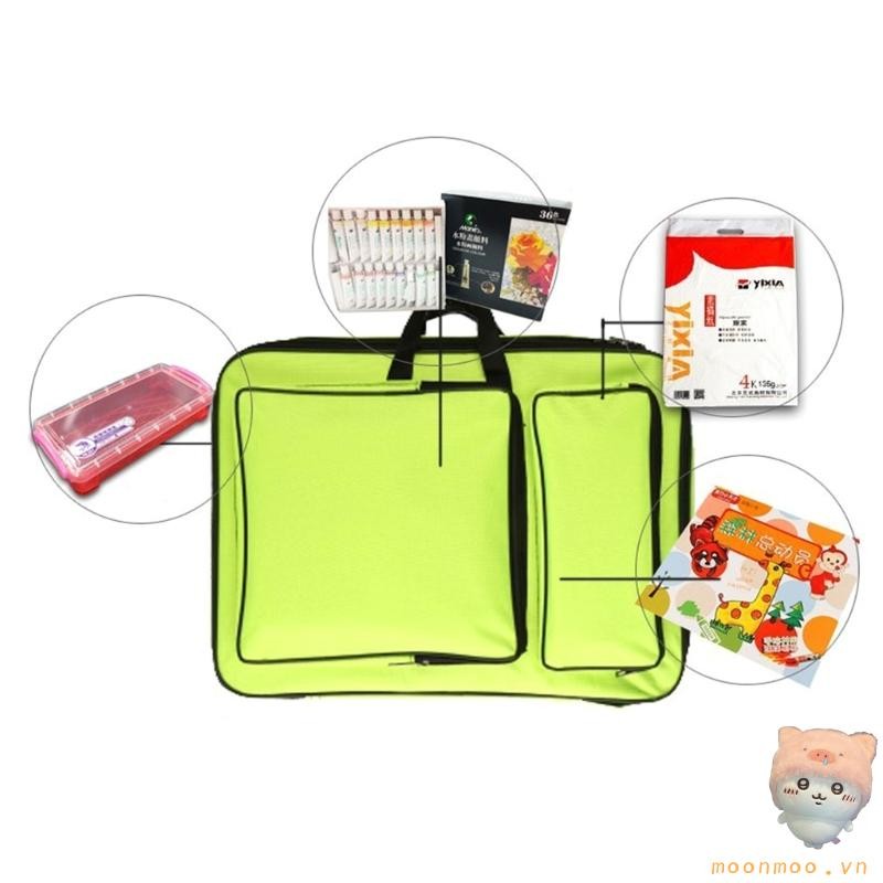 Mặt Trăng Chống Nước Nghệ Thuật Danh Mục Đầu Tư Mang Theo Túi A3 Sinh Viên Nghệ Thuật Làm Việc Danh Mục Đầu Tư Túi Tote