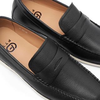 Giày lười moccasin,loafer nam da bò vân hạt cao cấp Fttleather êm chân hợp quần tây, quần âu,F864