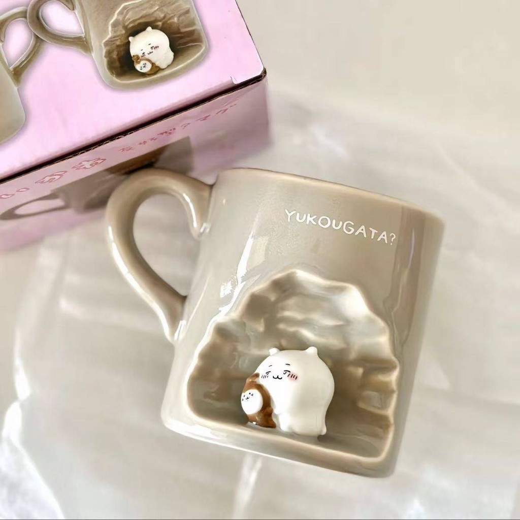ST2 Chiikawa Hang Cốc Cặp Đôi Cà Phê Hachiware Bé Gái Nhà Hoạt Hình Dễ Thương Sinh Viên Gốm Sứ Cốc Nước TS2