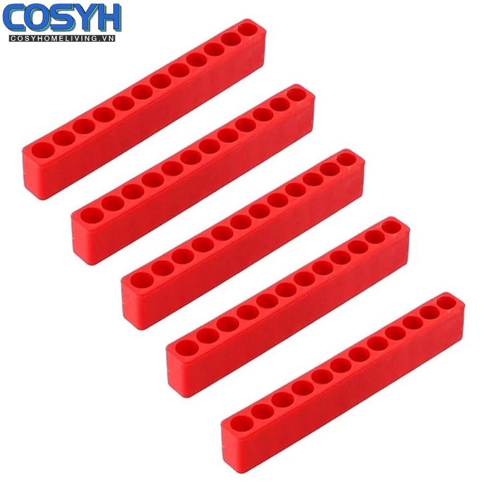 <cosyh>Practical and Space Saving 5pcs Screwdriver Bit Holder 12 Holes Plastic Material